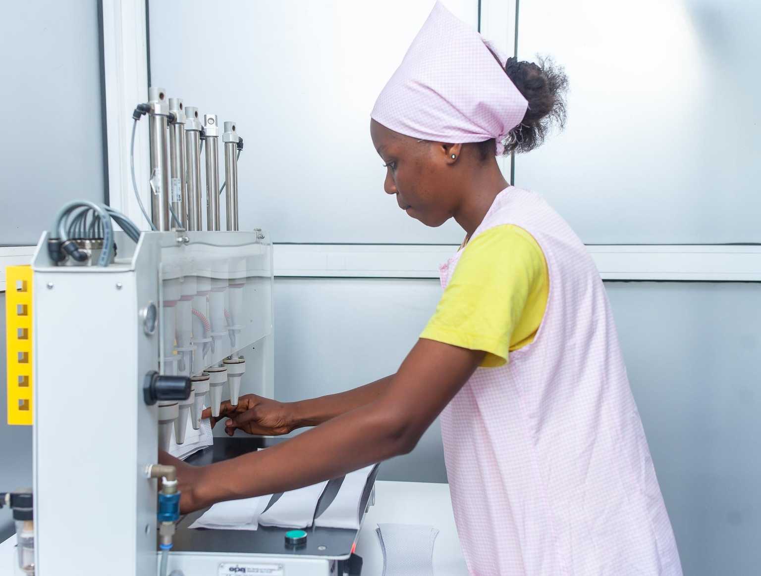 Woman working in factory